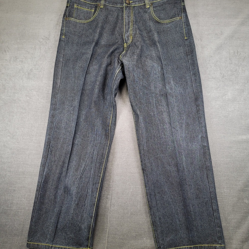 Brooklyn Basement Mens 42x32 Baggy Jeans Dark Contrast Stitch Y2K‎ Streetwear